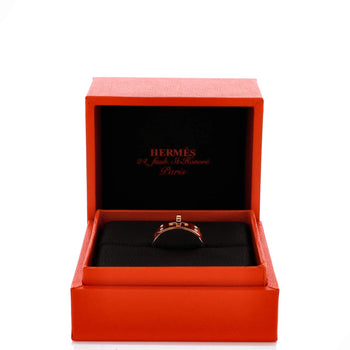 Hermes Kelly Ring 18K Rose Gold With Diamonds Pm