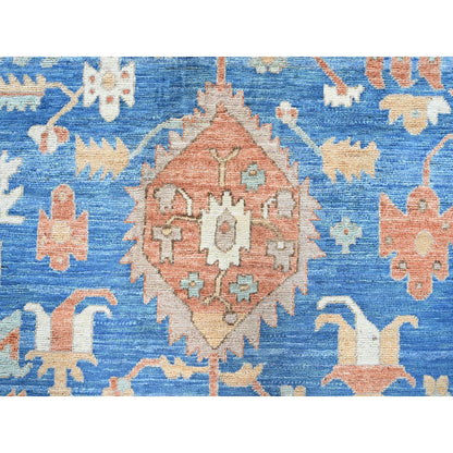 9'10"X13'8" Brown Peshawar Heris Hand Knotted Soft High Mountain Wool Rug