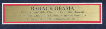 Barack Obama Signed 3X5 Index Card/Cut With 8X10