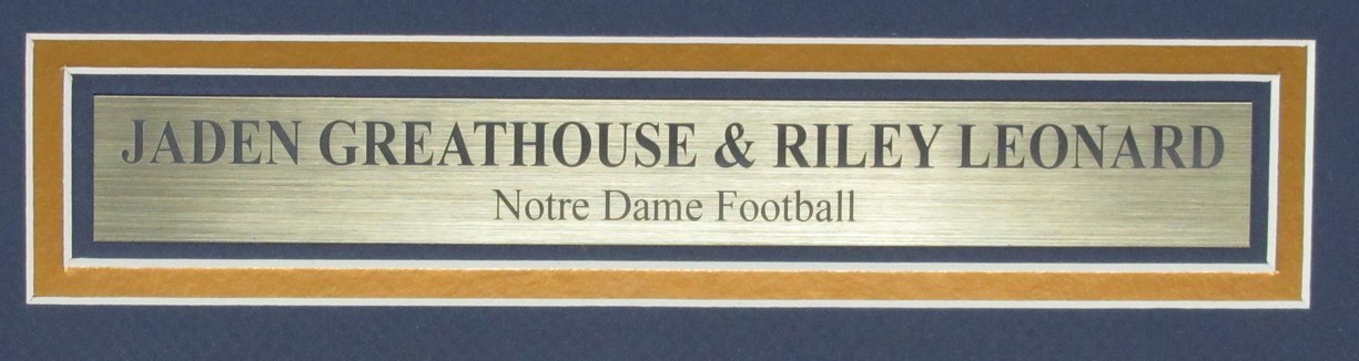 Jaden Greathouse/Riley Leon Autographed 16X20 Photo Notre Dame Framed Psa 195726