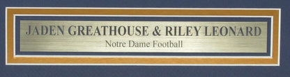 Jaden Greathouse/Riley Leon Autographed 16X20 Photo Notre Dame Framed Psa 195726
