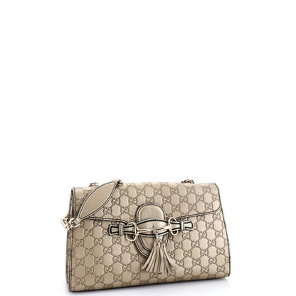 Gucci Emily Chain Flap Bag Guccissima Leather Medium