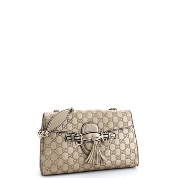 Gucci Emily Chain Flap Bag Guccissima Leather Medium