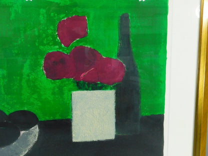 Bernard Cathelin Signed Original Lithograph Large Art Print Framed Avocado