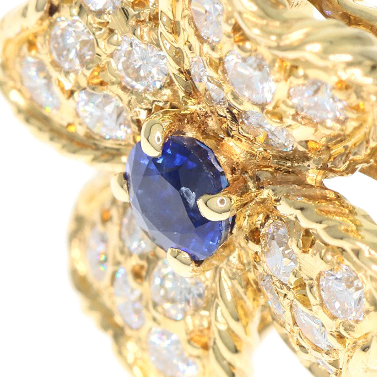NINA RICCI   Ring Sapphire Diamond K18 Yellow Gold
