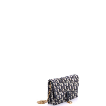 Christian Dior Saddle Chain Clutch Oblique Canvas