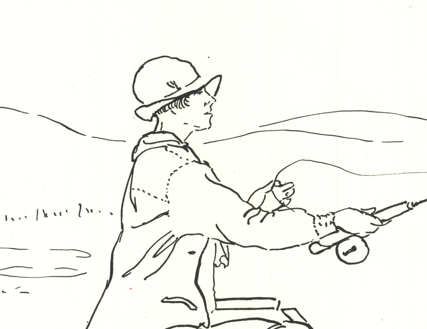 Yb Robinson Woman Fisherman " Lithograph Contemporary