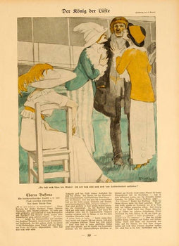 Simplicissimus 1913 By Kainer Der Konig Der Lufte On Linen Original