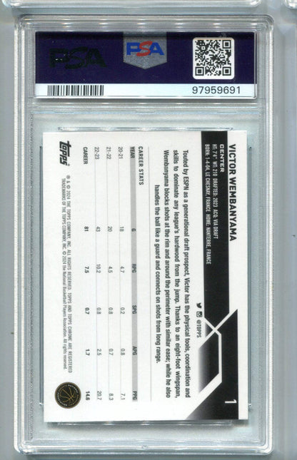 Victor Wembanyama 2023 Topps Chrome #1 Psa Gm Mt 10 Card
