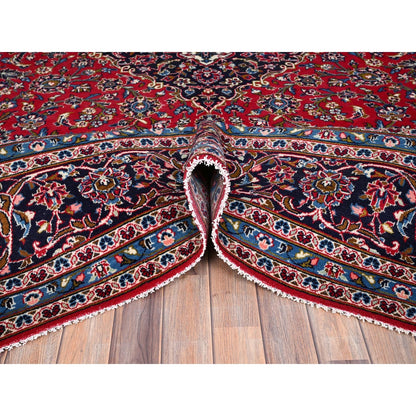 9'6"X12'10" Lychee Red Hand Knotted Zoroastrian Kishoon Oriental Rug