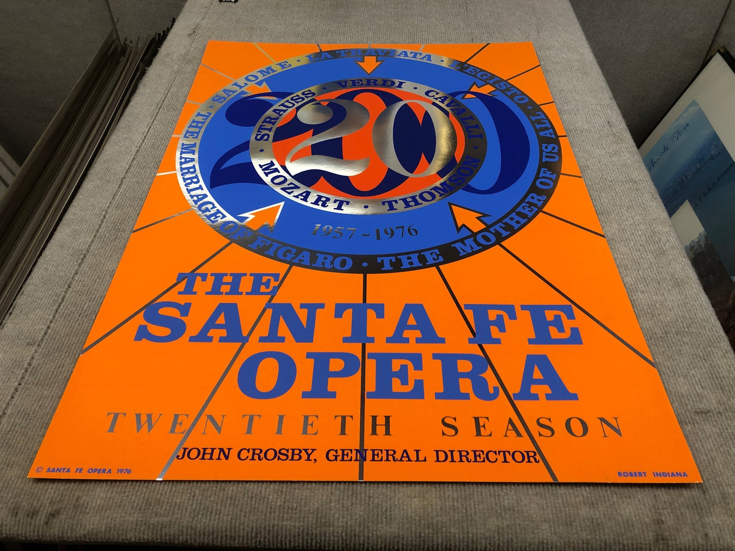 Robert Indiana The Santa Fe Opera " Serigraph Pop Art Blue, Orange