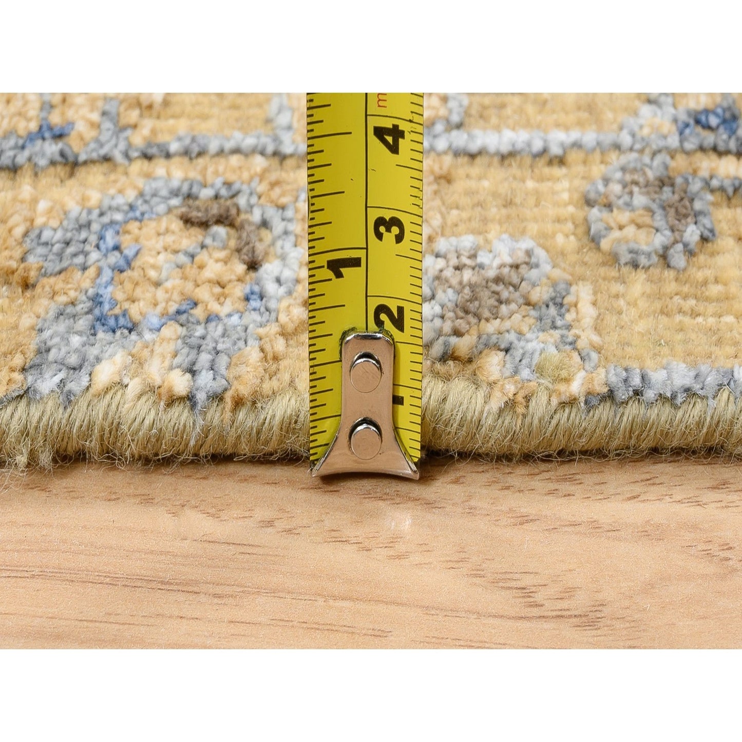 2'7"X6' Brown, Wool And Silk, Hand Knotted, Runner, Oriental, Rug