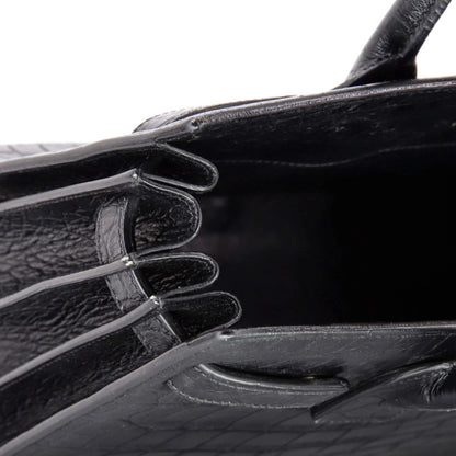 Saint Laurent Sac De Jour Nm Bag Crocodile Embossed Leather Baby