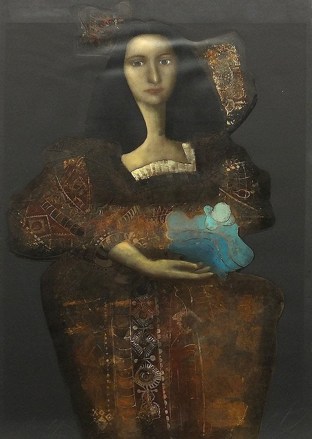 Mersad Berber Cita Original Mixed Media On Paper, 50F, Signed, Bosnian Artist