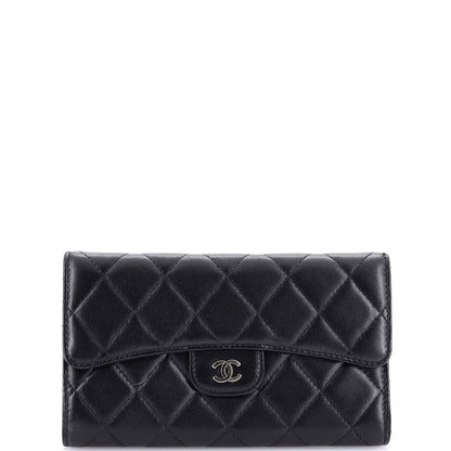 Chanel L-Flap Wallet Quilted Lambskin Long