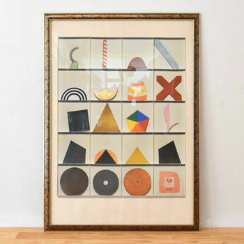 Lucio Del Pezzo Screenprint Geometric Abstract 1970S-80S Italian Pop Art Large