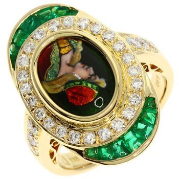 MITSUO KAJI   Ring Emerald Diamond K18 Yellow Gold