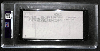 Johnny Unitas Signed 8/26/02 Check Psa/Dna Mint 9 188670
