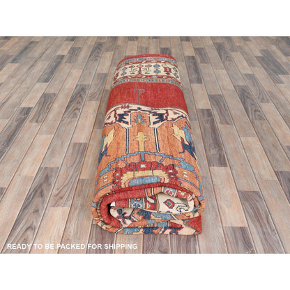 9'X12' Rich Red Medallion Design Natural Wool Hand Knotted Oriental Rug