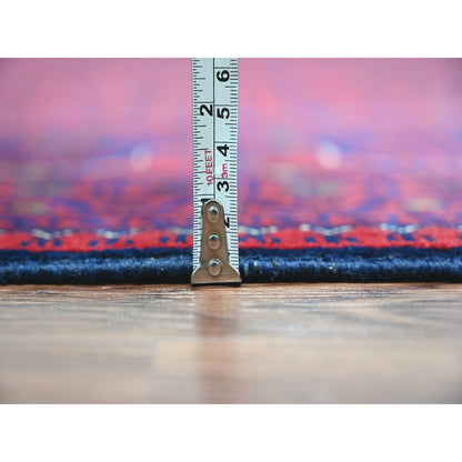 10'X13'6" Deep Red Afghan Khamyab Star Design 100% Wool Hand Knotted Rug