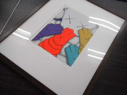 Hand signed silkscreen print urge by KAWS limited edition framed