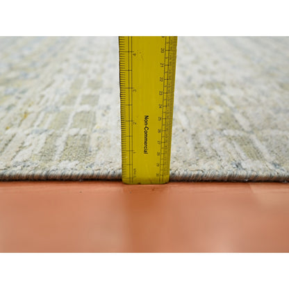 4'X6' Tan Brown Mid Century Inspired Modern Wool & Silk Hand Knotted Rug