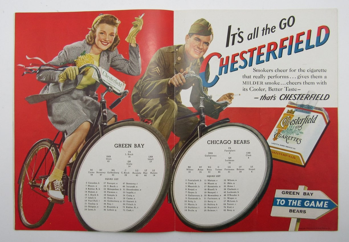 Nov. 15, 1942 Chicago Bears Vs. Green Bay Packers Football Game Program 195611