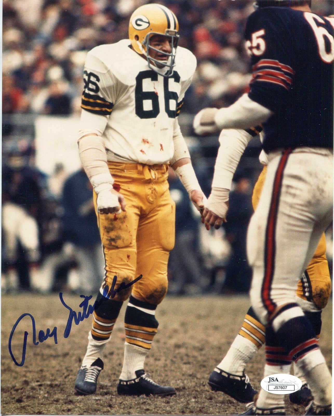 Ray Nitschke Autographed 8X10 Football Photo (Jsa)