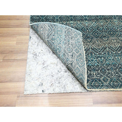 2'5"X7'7" Jasper Blue Kohinoor Herat Pure Wool Hand Knotted Runner Rug