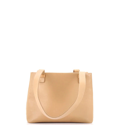 Chanel Vintage Logo Tote Leather Small