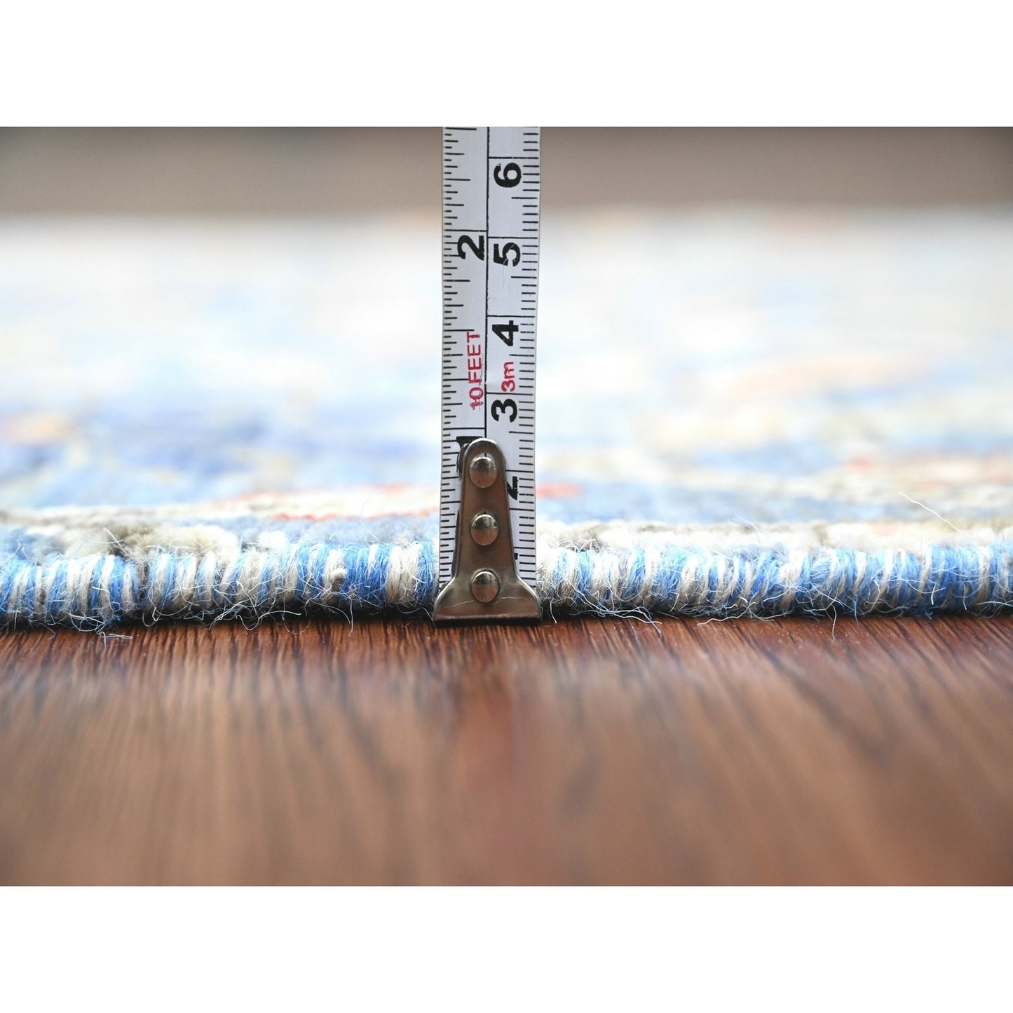 Rug 2'x3' Blue Afghan Peshawar Birds Design Soft Wool Hand Knotted Mat