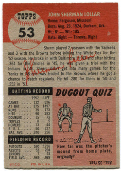 Sherman Lollar 1953 Topps Card