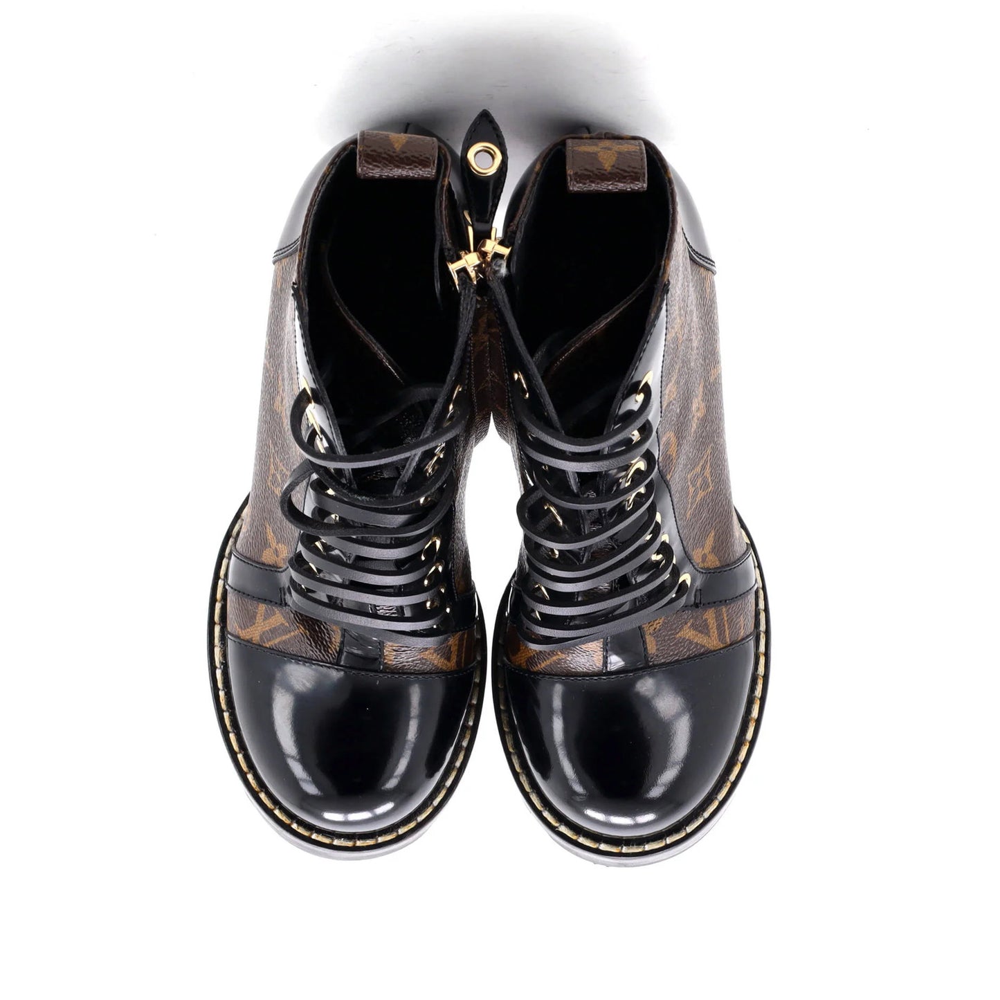 Louis Vuitton Women'S Star Trail Ankle Boots Monogram Canvas With Patent