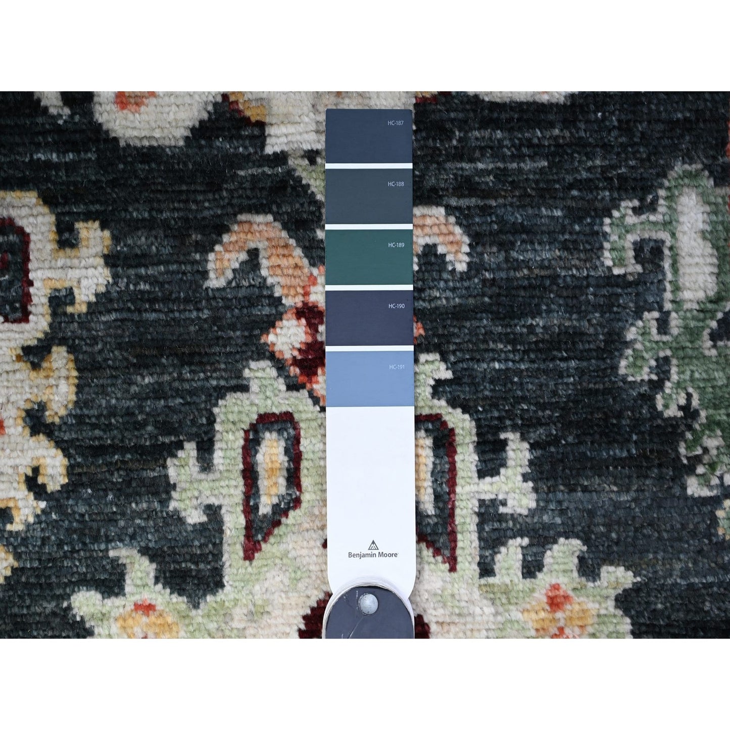 2'9"X9'10" Black Wool Hand Knotted Angora Oushak Oriental Runner Rug