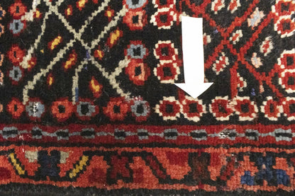 Semi-Antique Oriental Rug Rusty Red Geometric