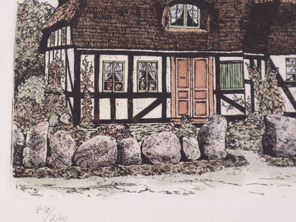 Laura Braun Original Limited Edition Print "My Country Home" Signed German Art