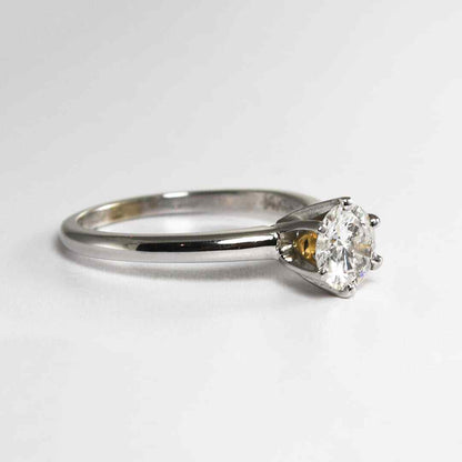 14K White Gold Diamond Solitaire Ring 0.74Ct