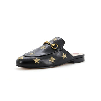 Gucci Women'S Princetown Mules Embroidered Leather