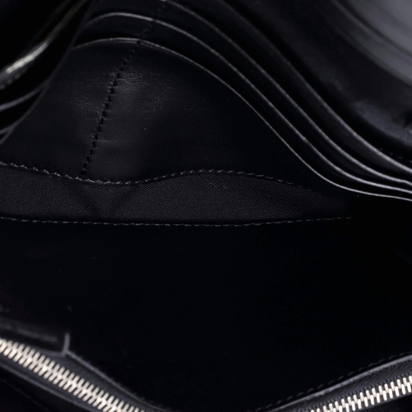 Fendi Logo Continental Wallet On Chain Studded Leather