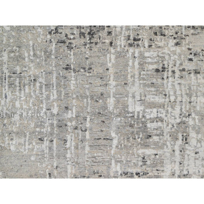 8'X10'2" Gray Hand Knotted Modern Hand Spun Undyed Natural Wool Rug