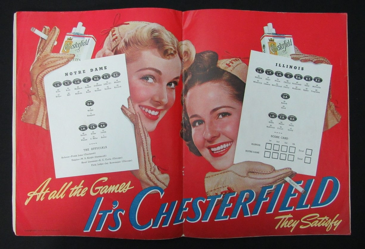 10/25/1941 Illinois Vs. Notre Dame College Program 185919