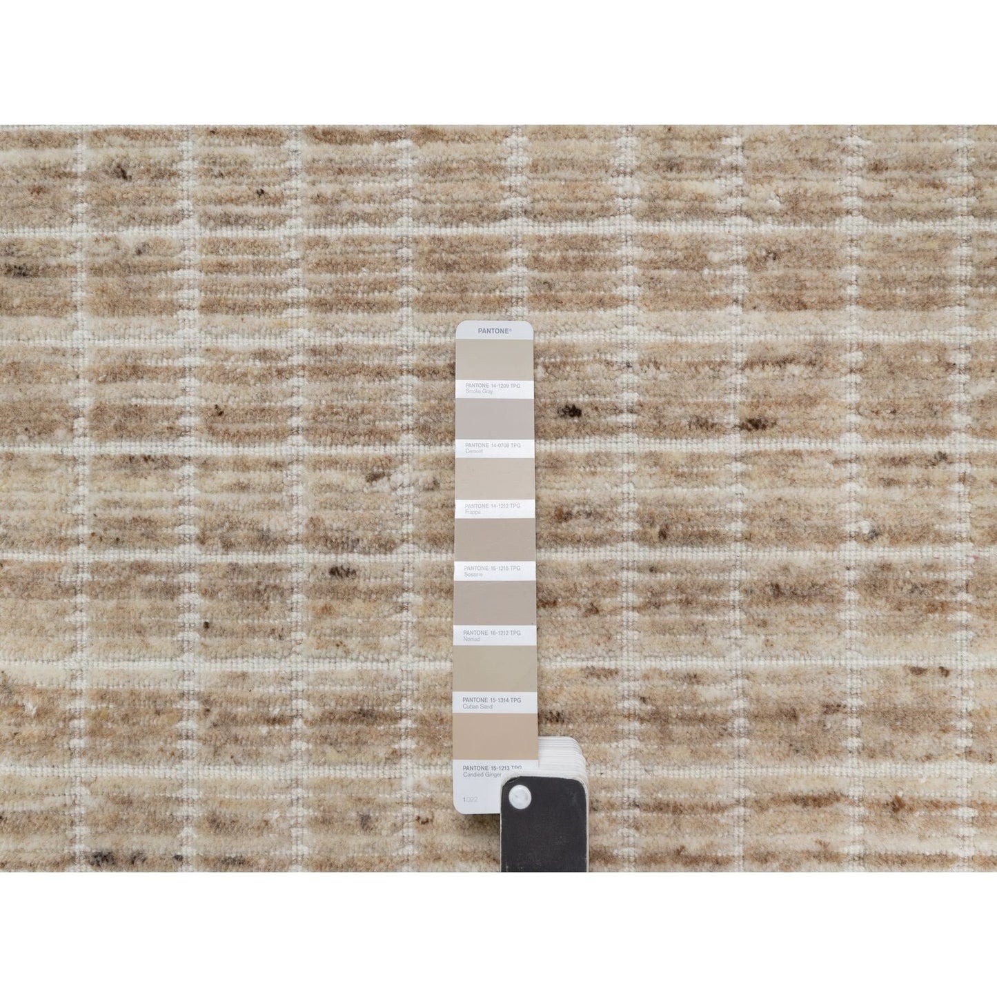 2'2"X3'1" Brown Modern Plain Decor Box Design Wool Loomed Knotted Mat Rug