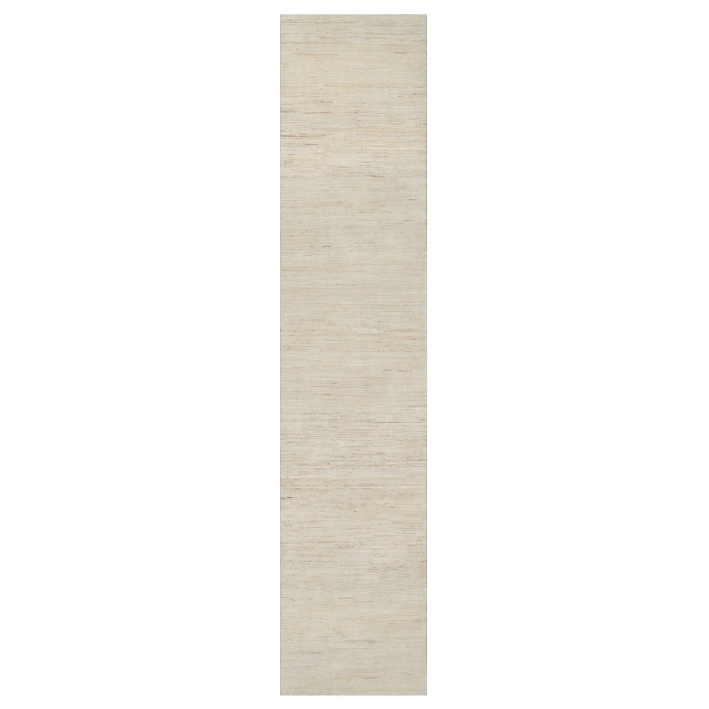 2'6"X11'10" White Modern Lori Buft Gabbeh Wool Hand Knotted Runner Rug