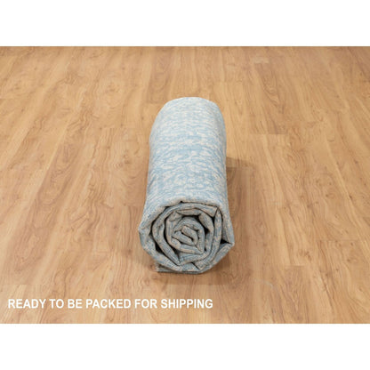 9'10"X9'10" Ivory Jacquard Handloomed Broken Cypress Treedesign Rug