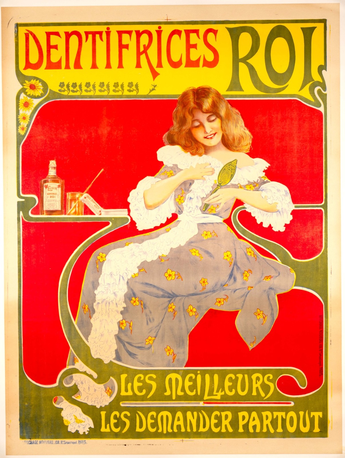 Art Nouveau Toothpaste Poster Dentifrices Roi Toothpaste Of The King 1890