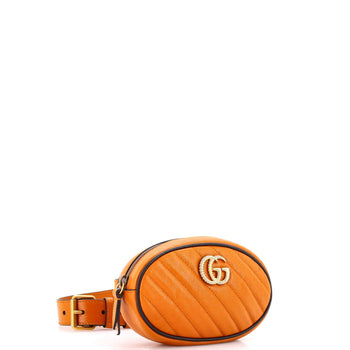 Gucci Gg Marmont Belt Bag Diagonal Quilted Leather