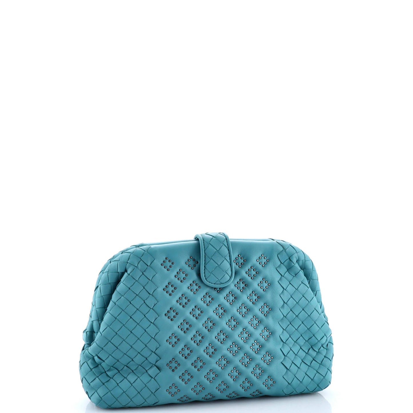 Bottega Veneta Lauren 1980 Clutch Studded Leather With Intrecciato Detail