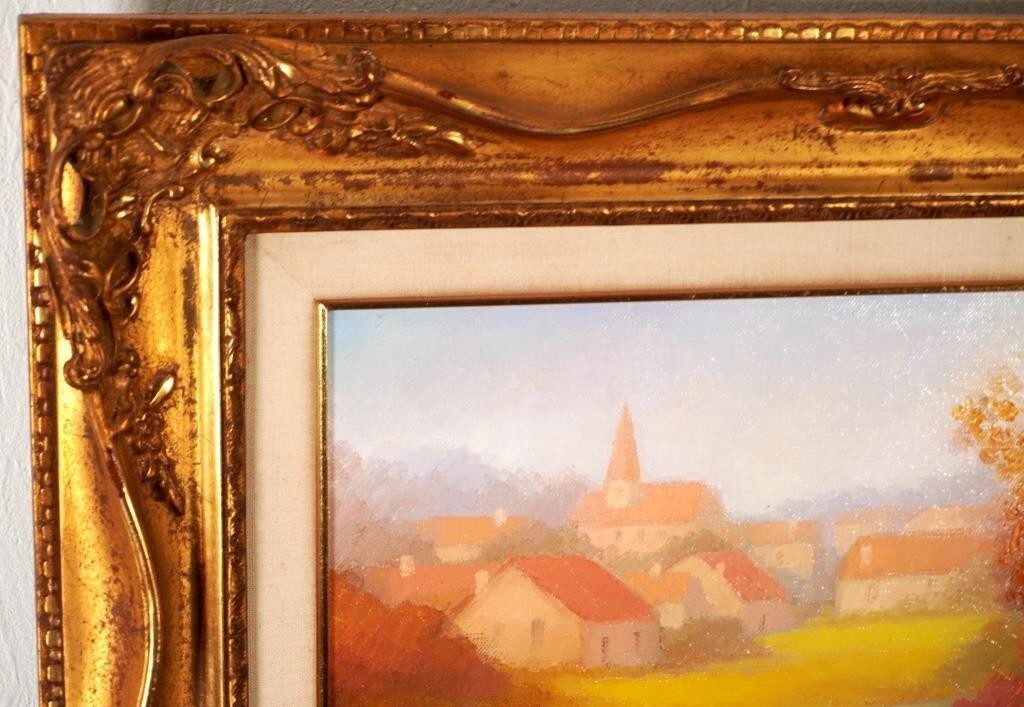 Ronald Greg (Usa) 'Autumn Along The Yonne' Original Oil Painting, Signed, Framed
