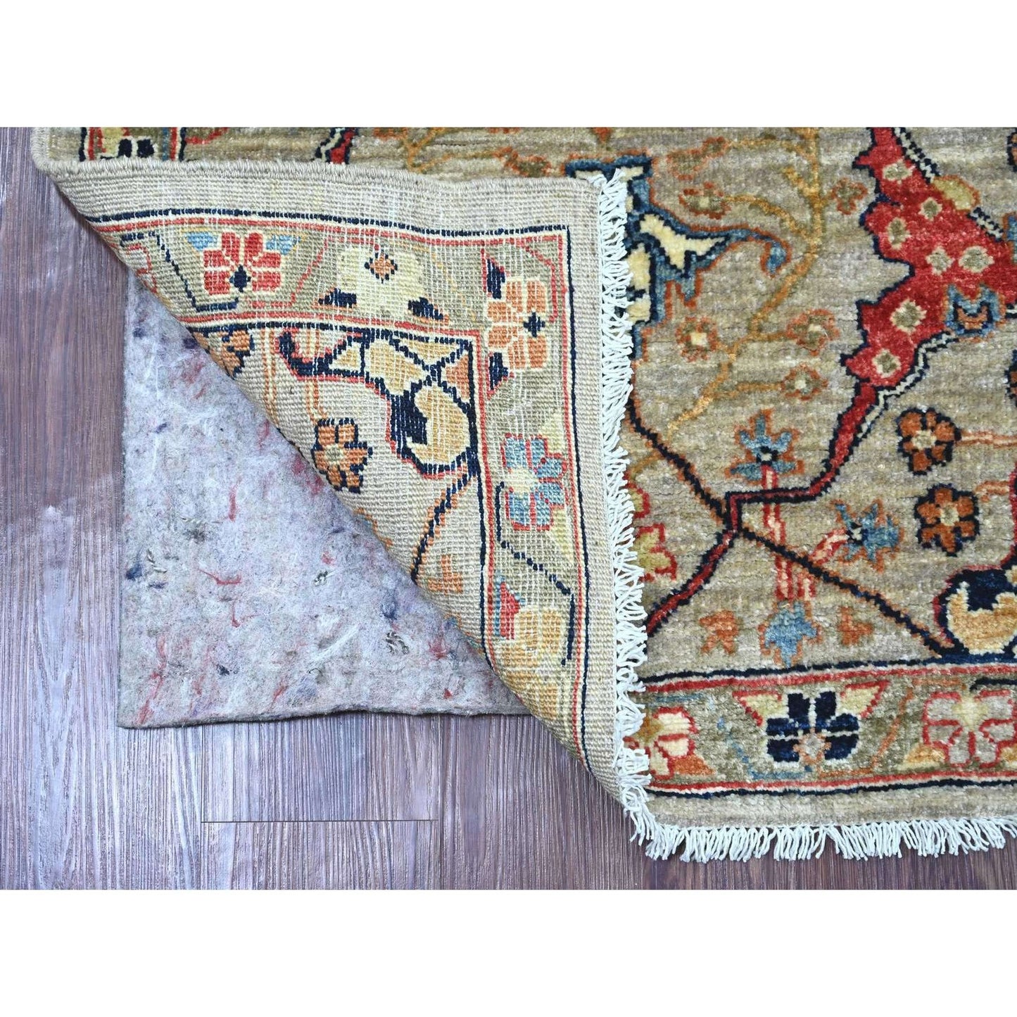 Stone Gray Peshawar 2 6 Bijar Garus Hand Knotted Wool Runner