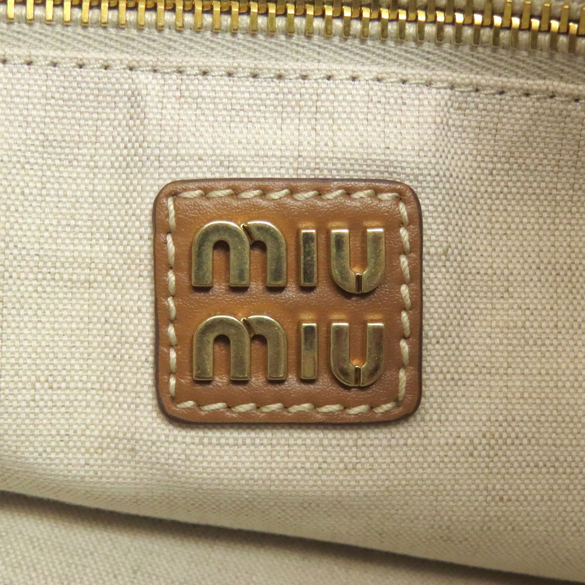 Calf MIUMIU logo Tote Bag